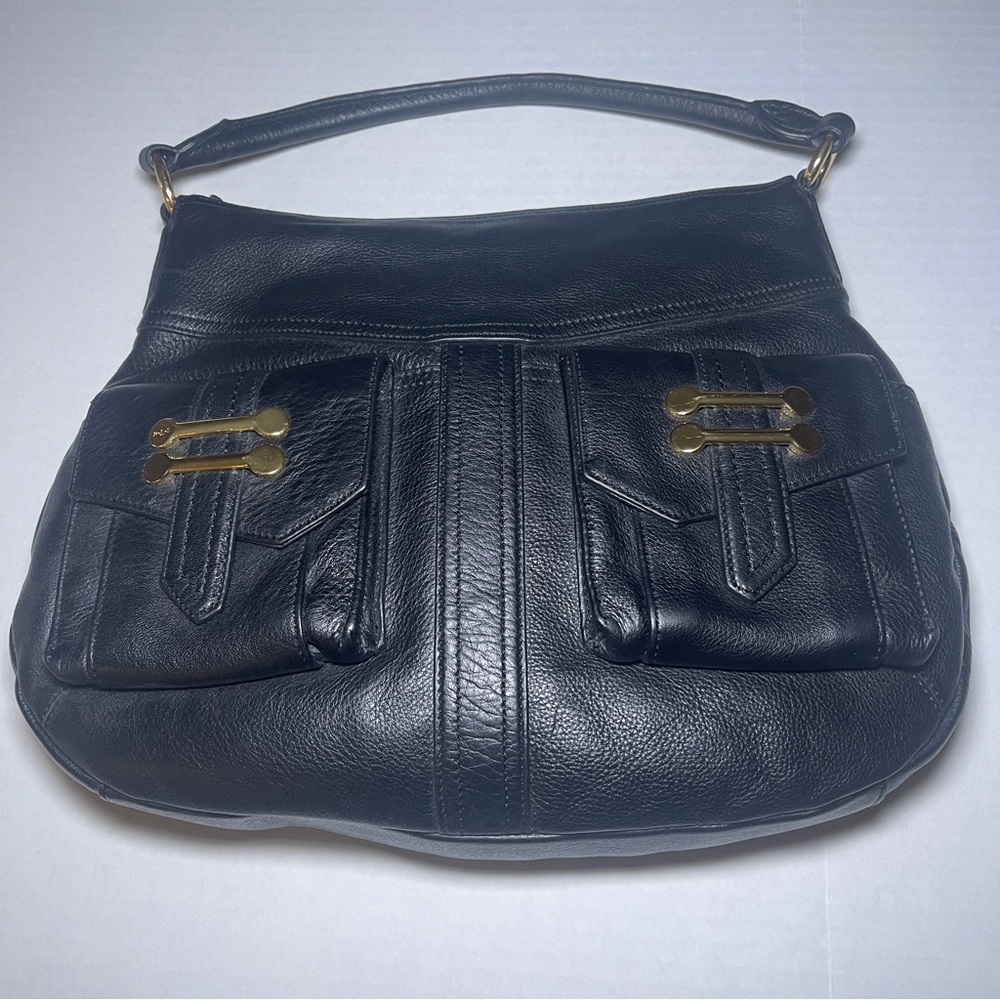 Lauren Ralph Lauren Bermondsey Black Hobo Pebbled Leather Bag Dust Bag